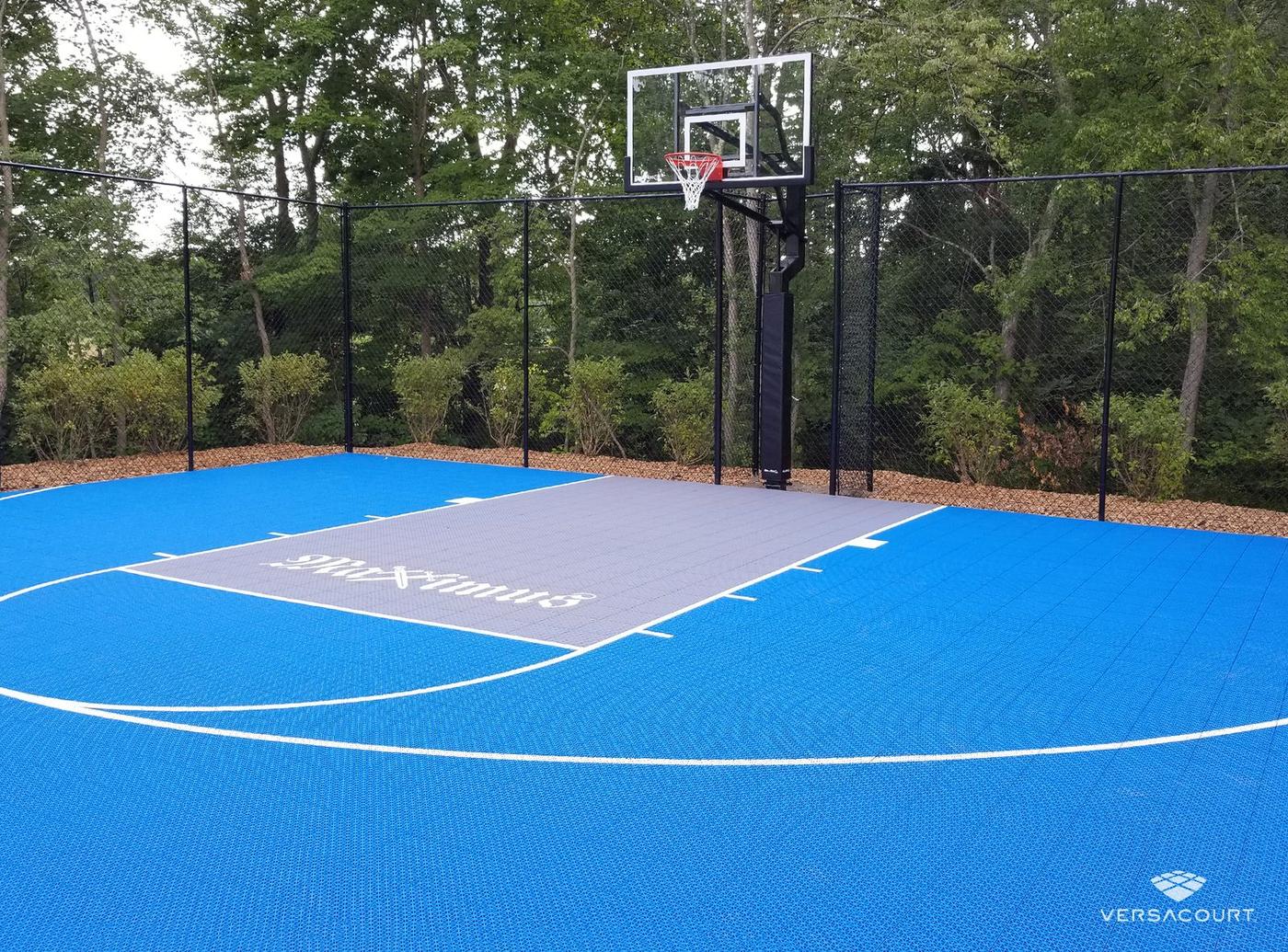 Basketball court with custom paint