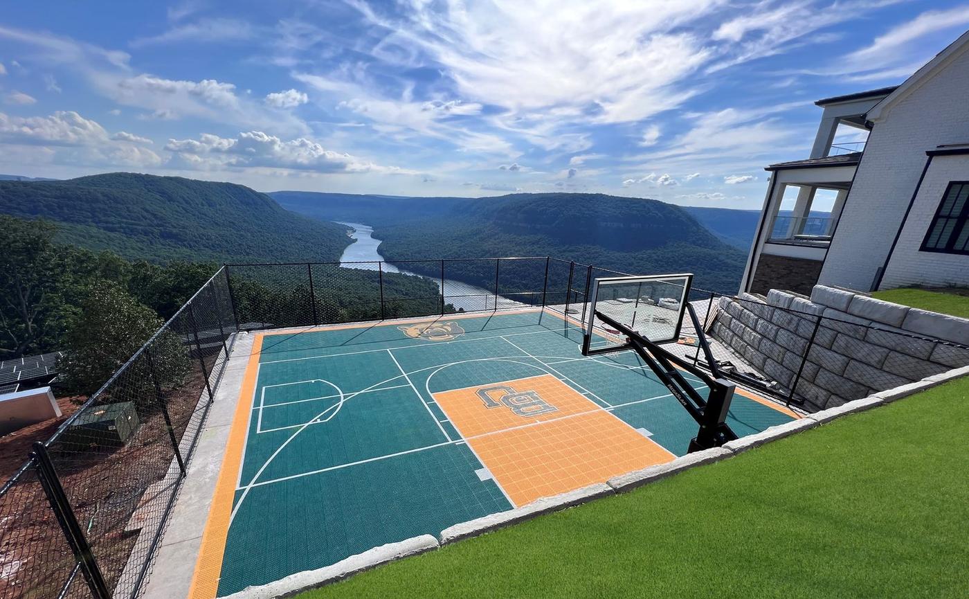 Yellow and green multi-sport court